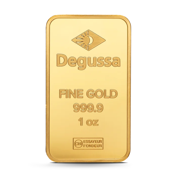 1 oz Degussa Goldbarren (geprägt)