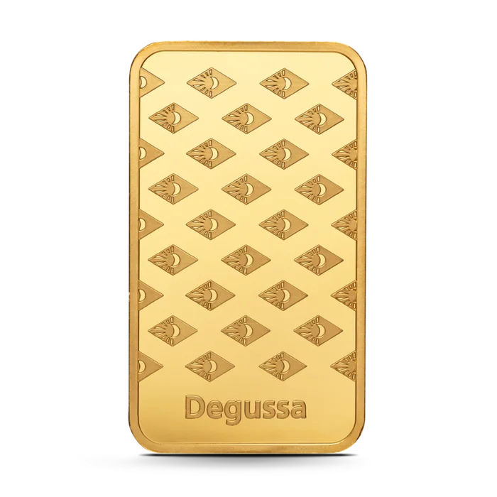 1 oz Degussa Goldbarren (geprägt)