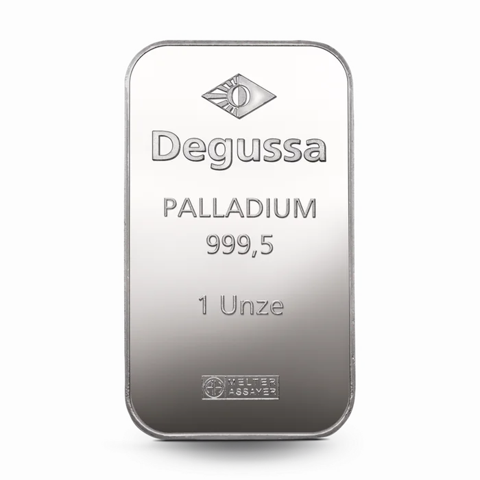 1 oz Degussa Palladiumbarren (geprägt) Vintage