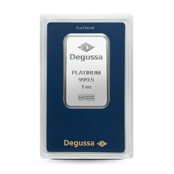 1 oz Degussa Platinbarren (geprägt)
