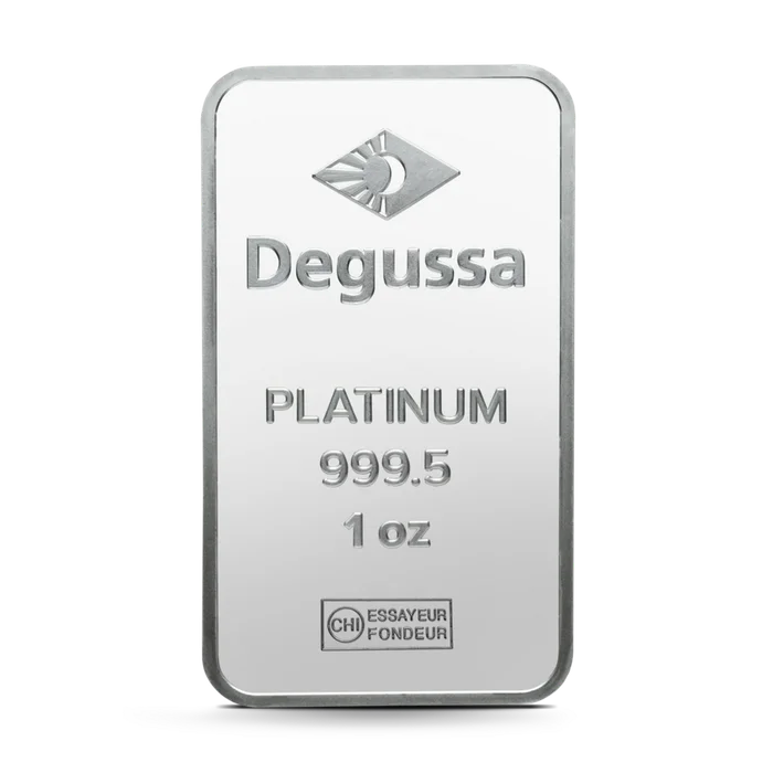 1 oz Degussa Platinbarren (geprägt)