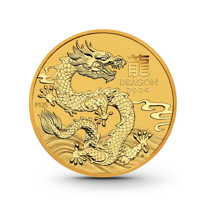 1 oz Lunar III: Drache Goldmünze - 100 Dollars Australien 2024