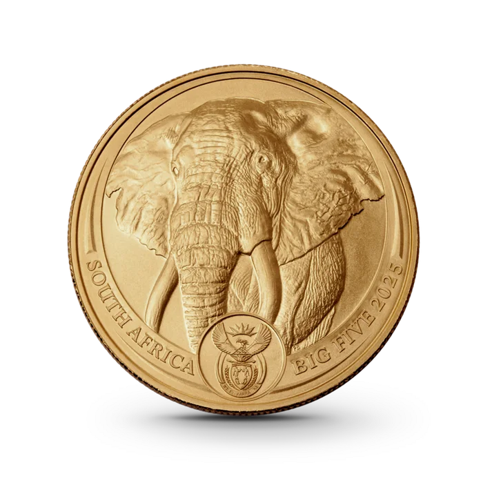 1 oz The Big 5 Series: Elefant Goldmünze - 50 Rand Südafrika 2025