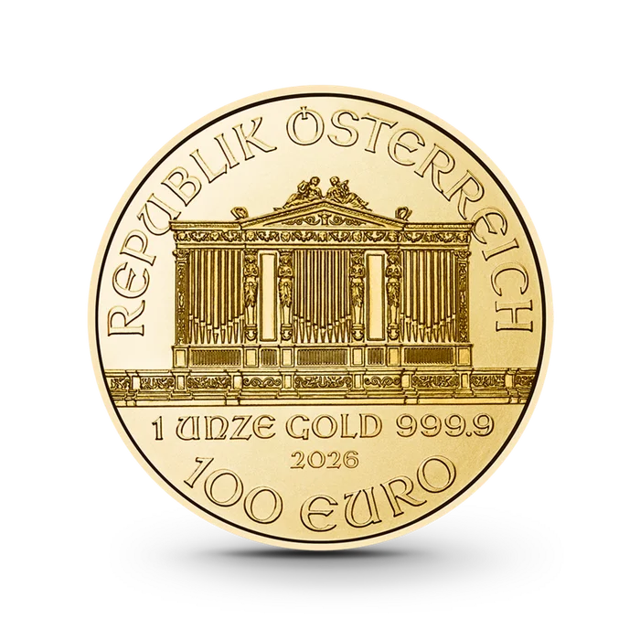 1 oz Wiener Philharmoniker Goldmünze - 100 Euro Österreich 2026