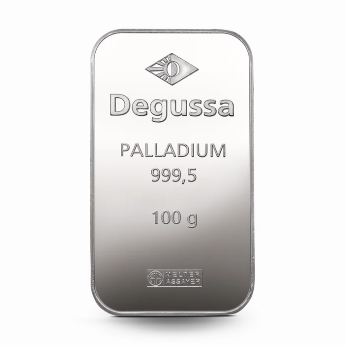 100 g Degussa Palladiumbarren (geprägt) Vintage