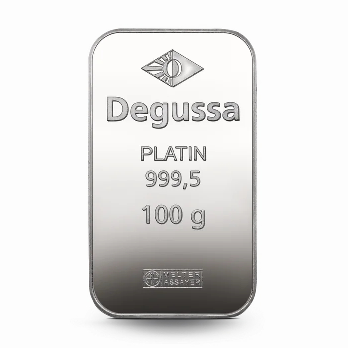 100 g Degussa Platinbarren (geprägt) Vintage