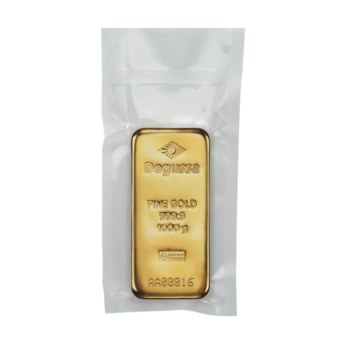 1000 g Degussa Goldbarren (gegossen)