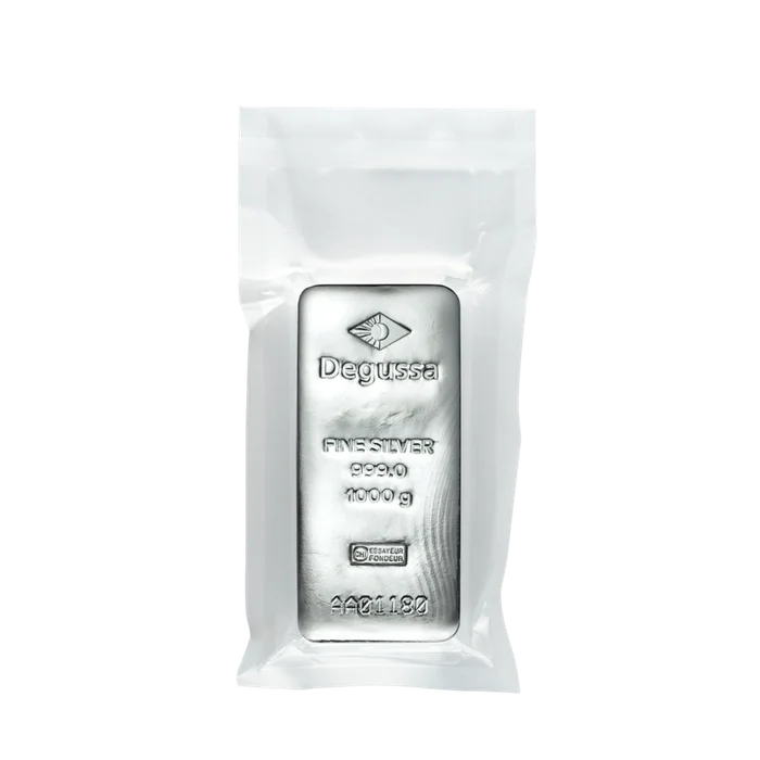 1000 g Degussa Silberbarren (gegossen)