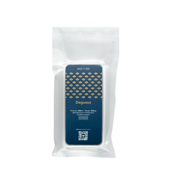 1000 g Degussa Silberbarren (gegossen)