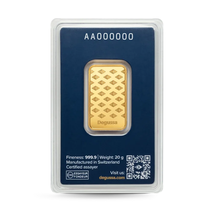20 g Degussa Goldbarren (geprägt)