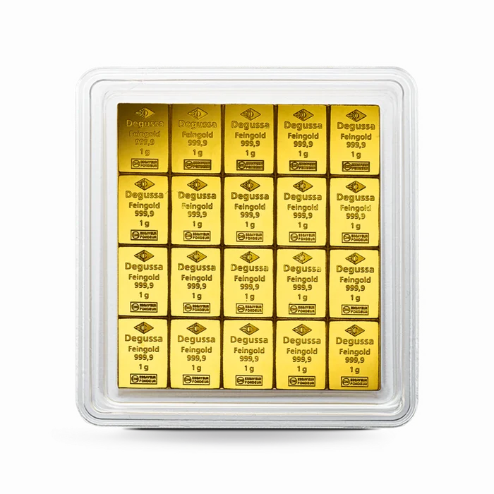 20 x 1 g Degussa Goldbarren - CombiBar® (geprägt) Vintage