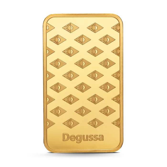 50 g Degussa Goldbarren (geprägt)